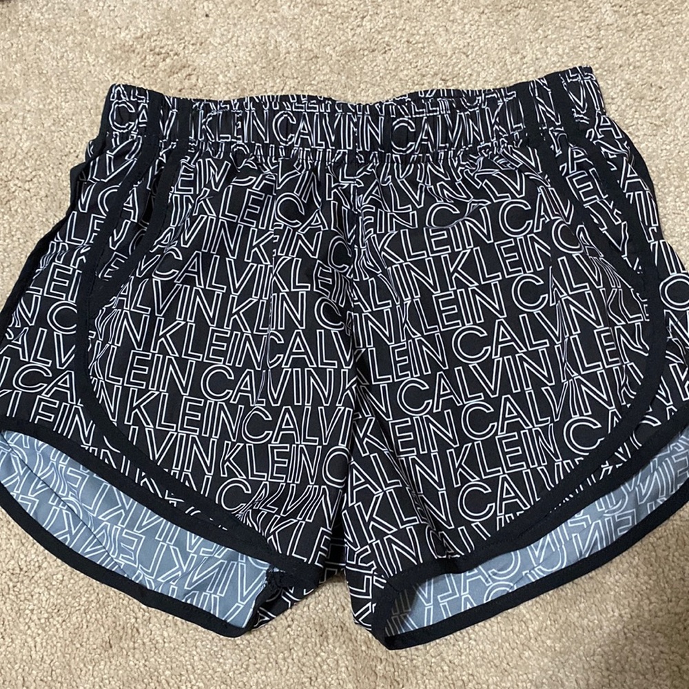 Calvin Klein Black & White Logo Athletic Shorts